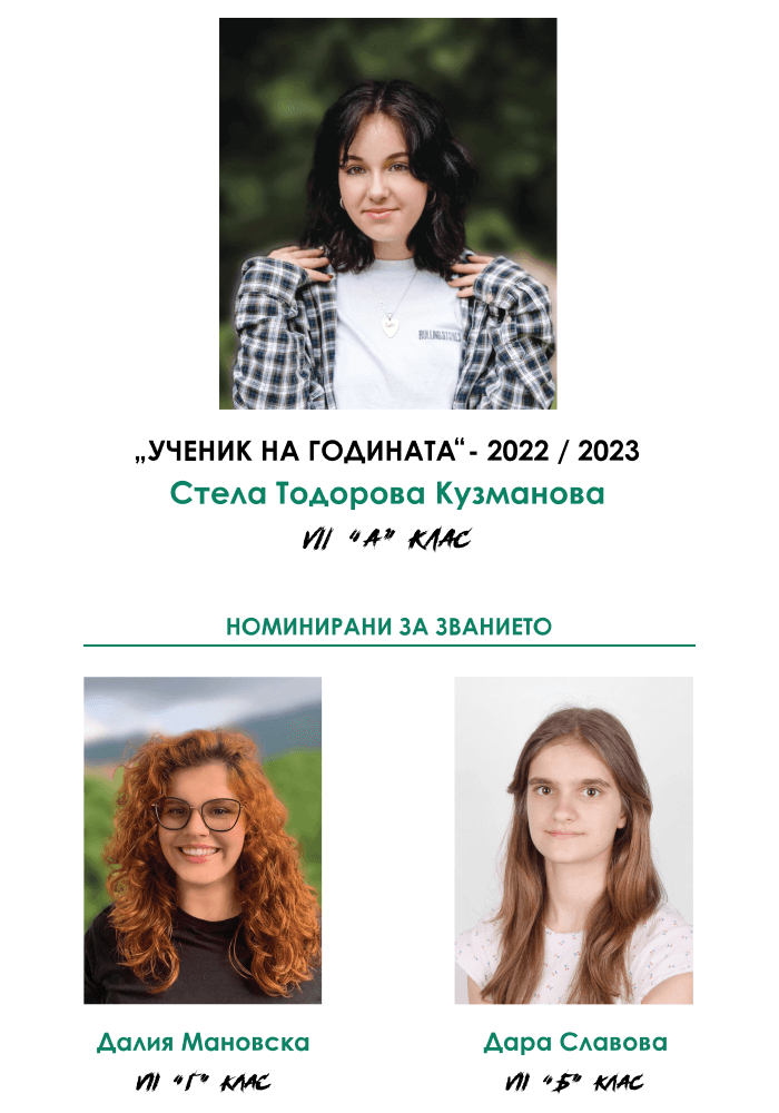 Ученик на годината 2022-2023г.